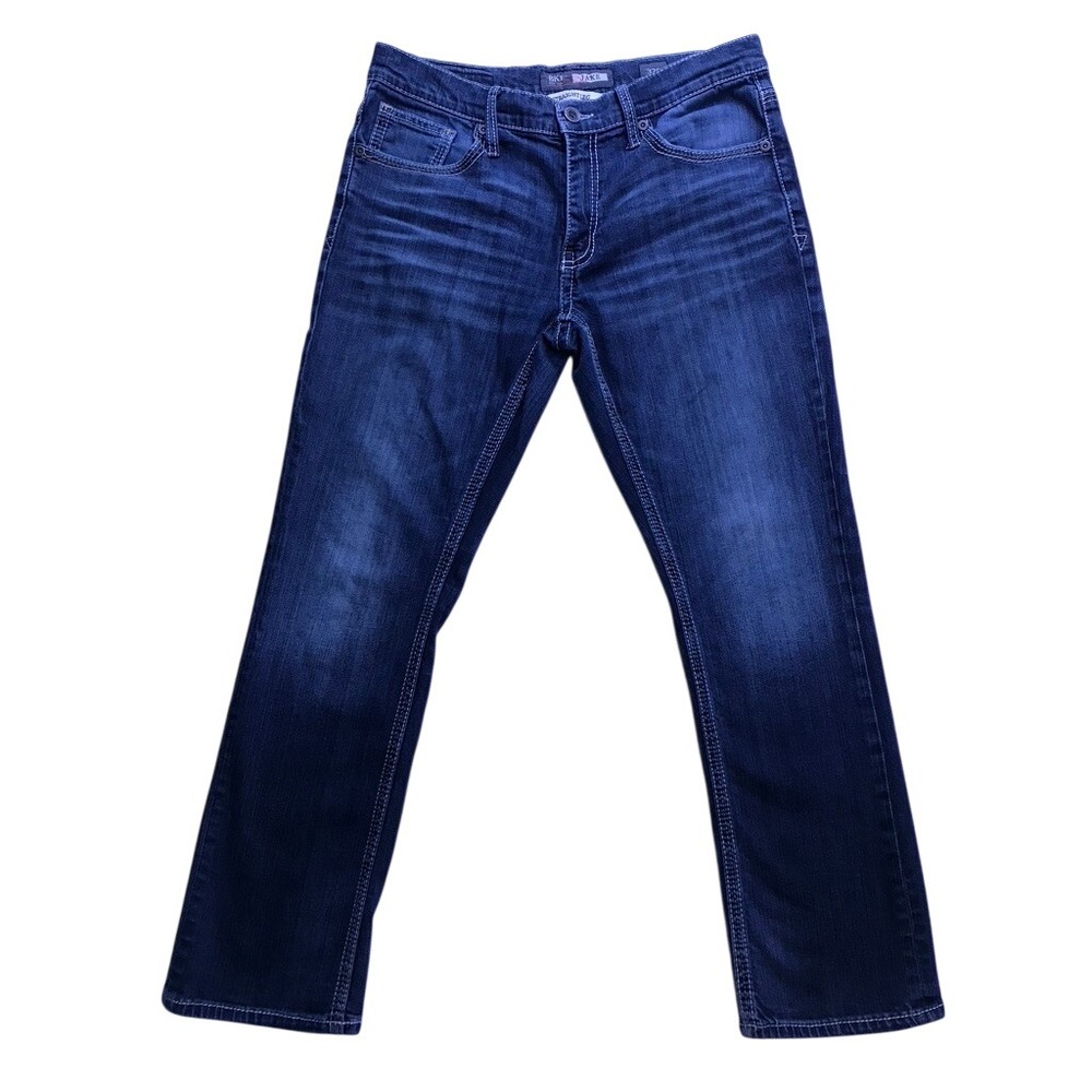 BKE Jake Straight Leg Jeans Mens 32S Blue Denim Stretch Casual